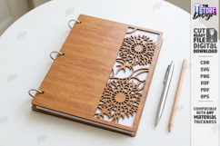 Notebook Cover Laser Cut | Floral and Geometric Planner SVG Product Image 1
