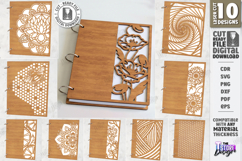Notebook Covers Laser Cut Bundle | Floral and Geometric SVG Product Image 1