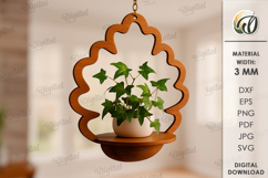 3D Plant hanger Laser Cut. Wooden Plant Holder SVG Product Image 1