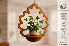 3D Plant hanger Laser Cut. Wooden Plant Holder SVG Product Image 1