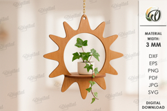 3D Plant hanger Laser Cut. Wooden Plant Holder SVG Product Image 1