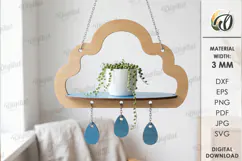 3D Plant hanger Laser Cut. Wooden Plant Holder SVG Product Image 1