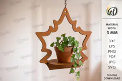 3D Plant hanger Laser Cut. Wooden Plant Holder SVG Product Image 1