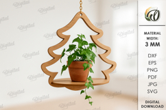 3D Plant hanger Laser Cut. Wooden Plant Holder SVG Product Image 1