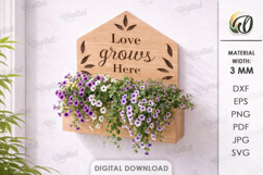 3D Planter Box Laser Cut. Hanging Planter SVG Product Image 1