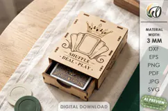 Playing Card Box Laser Cut. Playing Card Organizer SVG Product Image 1