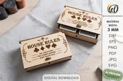 Playing Card Box Laser Cut. Playing Card Organizer SVG Product Image 1