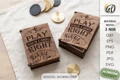 Playing Card Box Laser Cut. Playing Card Organizer SVG Product Image 1