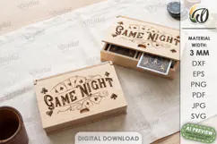 Playing Card Box Laser Cut. Playing Card Organizer SVG Product Image 1