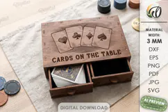 Playing Card Box Laser Cut. Playing Card Organizer SVG Product Image 1
