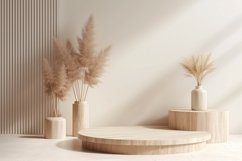 Wooden Podium for Product Presentation Boho Style Product Image 1