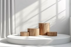 Cosmetic Product Pedestal Presentation Wooden Podium Product Image 1