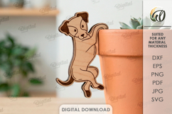 Plant Pot Decor Laser Cut. Plant Pot Hanger. Dog SVG Product Image 1