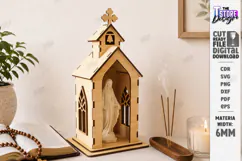 3D Layered Wooden Prayer Shrine Laser Cut | Display Stand Product Image 1