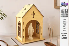 3D Layered Wooden Prayer Shrine Laser Cut | Display Stand Product Image 1