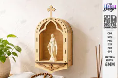 3D Layered Wooden Prayer Shrine Laser Cut | Display Stand Product Image 1