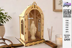 3D Layered Wooden Prayer Shrine Laser Cut | Display Stand Product Image 1