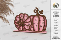 Wooden Pumpkin Decor Laser Cut. Stand Decor SVG Product Image 1