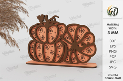 Wooden Pumpkin Decor Laser Cut. Stand Decor SVG Product Image 1
