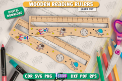 Wooden Reading Ruler Laser Cut Bundle,Ruler with Reading Aid Product Image 2