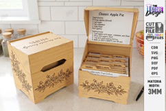 Recipe Box Laser Cut | Box with Recipe Cards | Kitchen Decor Product Image 1