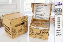 Recipe Box Laser Cut | Box with Recipe Cards | Kitchen Decor Product Image 1