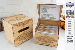 Recipe Box Laser Cut | Box with Recipe Cards | Kitchen Decor Product Image 1