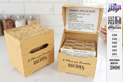 Recipe Box Laser Cut | Box with Recipe Cards | Kitchen Decor Product Image 1