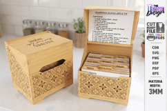 Recipe Box Laser Cut | Box with Recipe Cards | Kitchen Decor Product Image 1