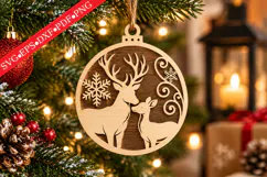 Wooden Reindeer Christmas Ornament Product Image 1