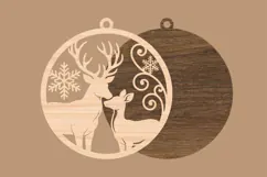 Wooden Reindeer Christmas Ornament Product Image 2