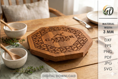 Riser Trays Bundle Laser Cut. Home Decor. Hot Pot Trivet SVG Product Image 9