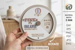Rotating Circle Invitation Laser Cut. Gender Party SVG Product Image 1