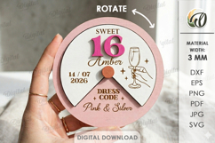 Rotating Circle Invitations Bundle Laser Cut. Invitation SVG Product Image 10