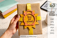 3D School Gift Tag Laser Cut. Present Tag SVG Product Image 1