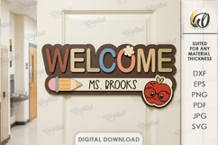 3D School Sign Laser Cut. Welcome Classroom Sign SVG Product Image 1