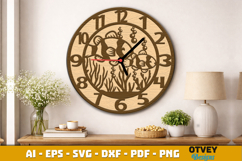 Wooden Sea Animals Wall Clock Lasercut Product Image 2