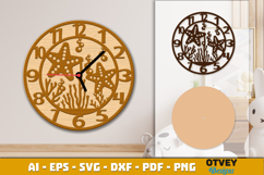 Wooden Sea Animals Wall Clock Lasercut Product Image 3