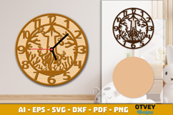 Wooden Sea Animals Wall Clock Lasercut Product Image 1