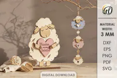 Sheep Decor Laser Cut. Standing Decor. Hanging Ornament SVG Product Image 1