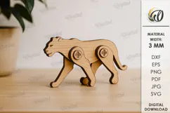 Wooden Shelf Animal Laser Cut. Lioness SVG Product Image 1