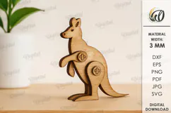 Wooden Shelf Animal Laser Cut. Kangaroo SVG Product Image 1