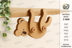 Wooden Shelf Animal Laser Cut. Koala SVG Product Image 1
