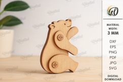 Wooden Shelf Animal Laser Cut. Bear SVG Product Image 1