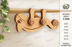 Wooden Shelf Animal Laser Cut. Chameleon SVG Product Image 1