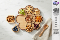 Wooden Snack Serving Tray Laser Cut | Modular Serving Board Product Image 1