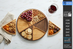 Wooden Snack Serving Tray Laser Cut | Modern Kitchenware SVG Product Image 1