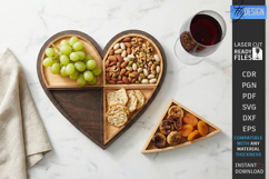 Wooden Snack Serving Tray Laser Cut | Modern Kitchenware SVG Product Image 1