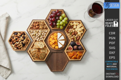 Wooden Snack Serving Tray Laser Cut | Modern Kitchenware SVG Product Image 1