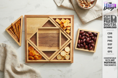 Wooden Snack Serving Tray Laser Cut | Modular Serving Board Product Image 1